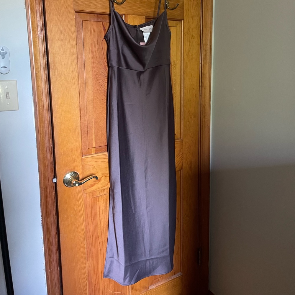 BHLDN Cali Satin Charmeuse Midi Dress size 2 - Picture 7 of 8